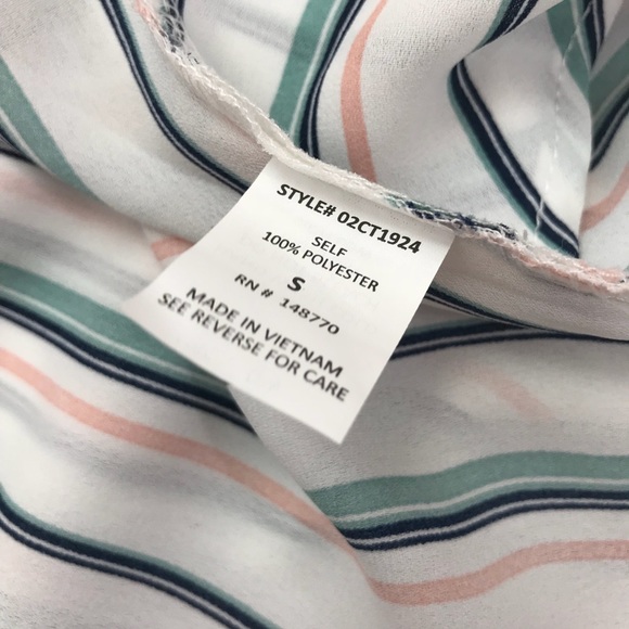 NEW Sienna Sky Cute Striped Twist Knot Front Shirt - Picture 7 of 7